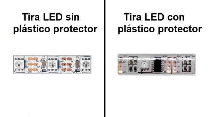 plástico protector en tira LED