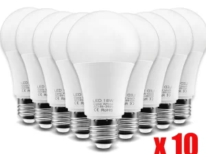 Pack de 10 bombillas LED E27 a 240V con diferentes potencias